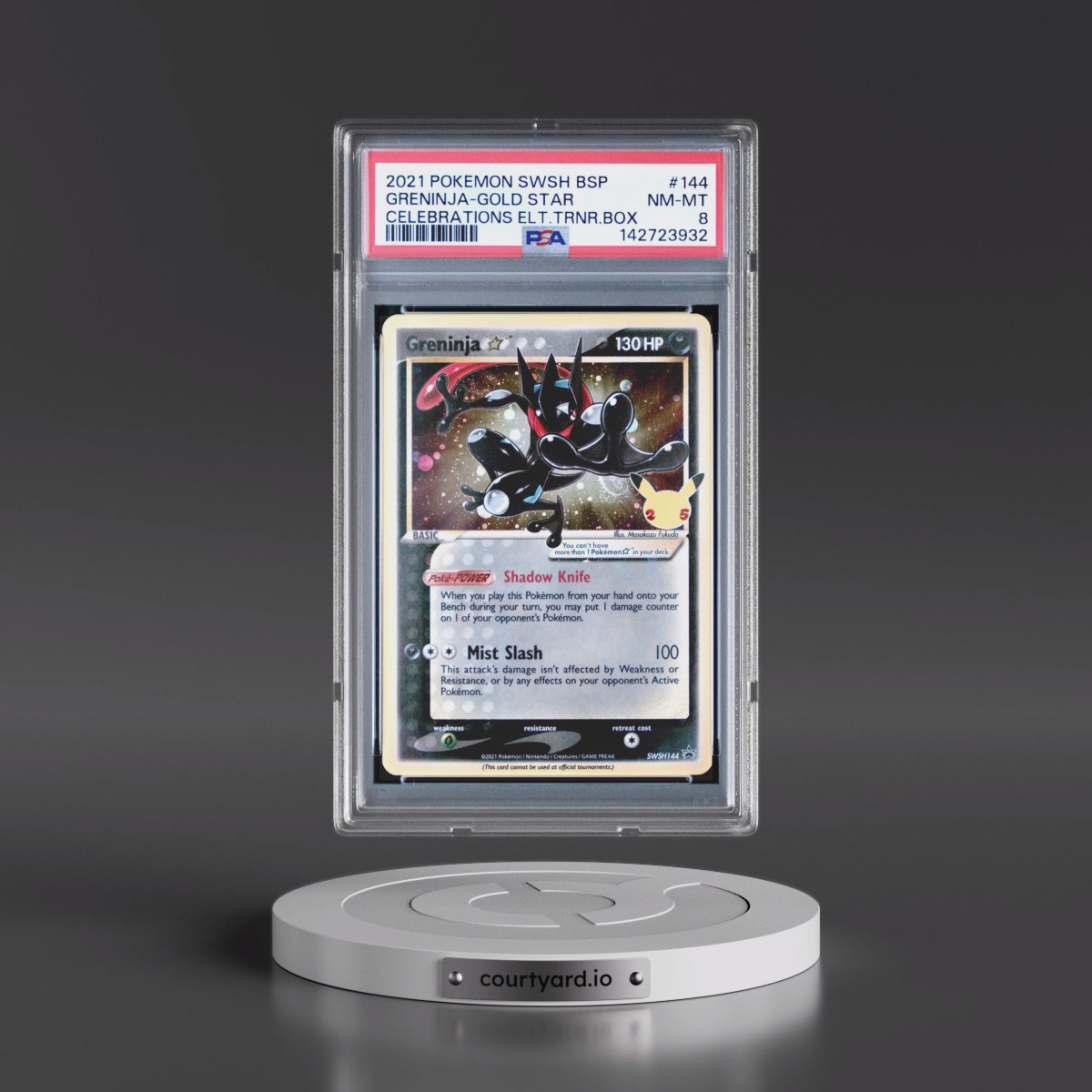 2021 Pokémon Swsh Black Star Promo #144 Greninja-Gold Star - Celebrations Elite Trainer Box (PSA 8 NM-MT)