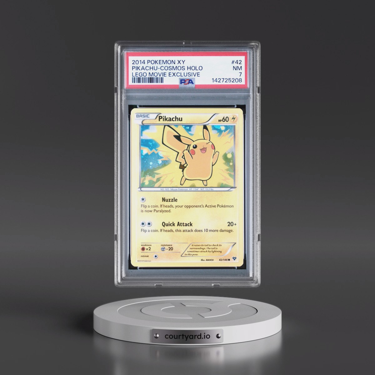 2014 Pokémon XY #42 Pikachu-Cosmos Holo - Lego Movie Exclusive (PSA 7 NM)