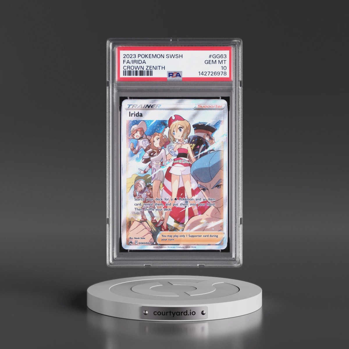 2023 Pokémon Sword and Shield Crown Zenith #GG63 Irida - Full Art (PSA 10 GEM MINT)