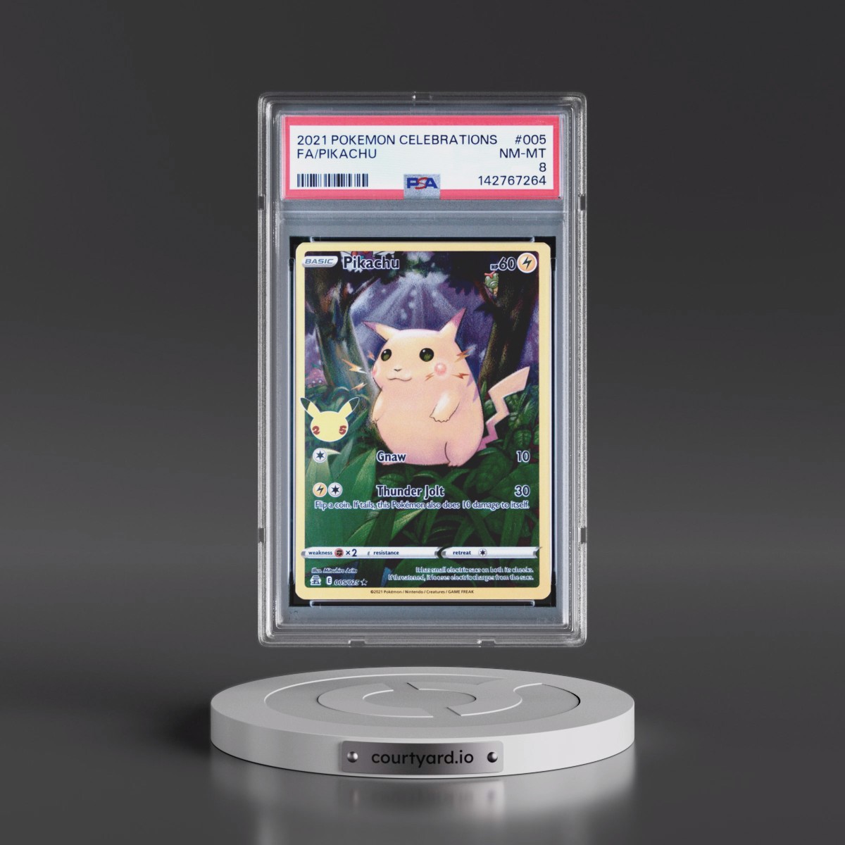 2021 Pokémon Celebrations #005 Pikachu - Full Art (PSA 8 NM-MT)