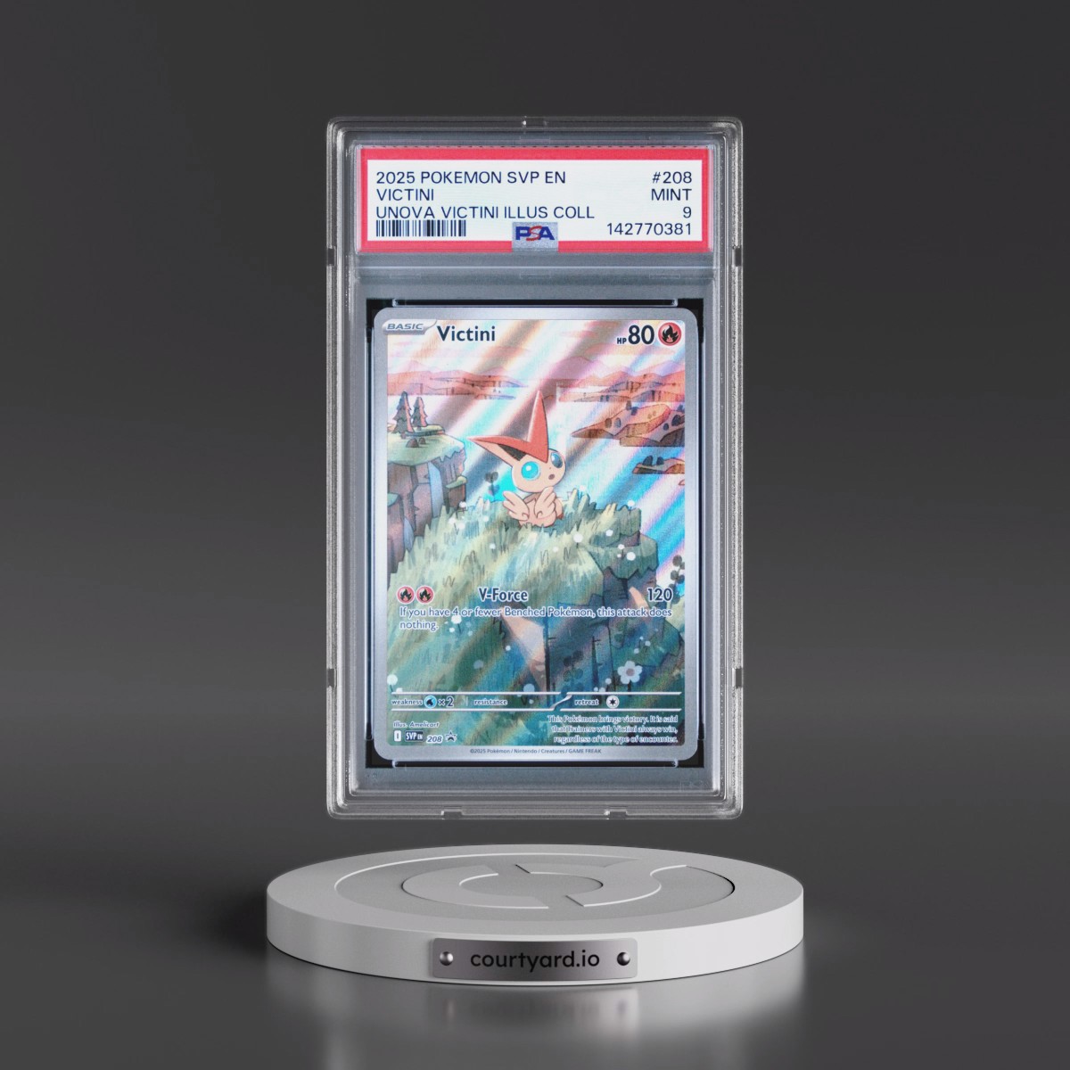 2025 Pokémon Svp EN-SV Black Star Promo #208 Victini - Unova Victini Illustration Collection (PSA 9 MINT)