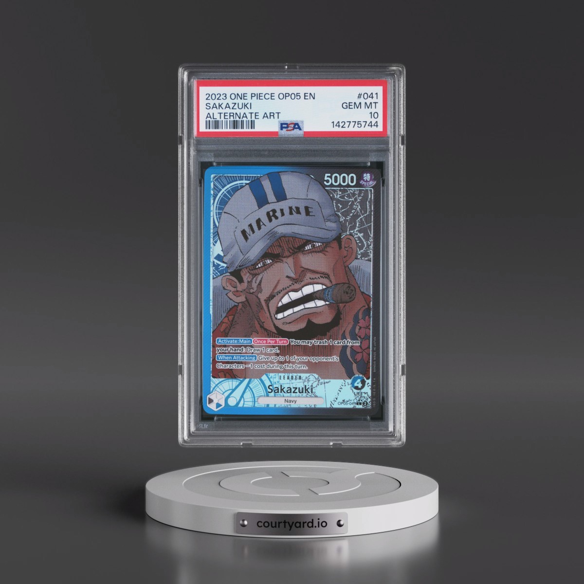 2023 One Piece OP05-Awakening of the New Era #041 Sakazuki - Alternate Art (PSA 10 GEM MINT)