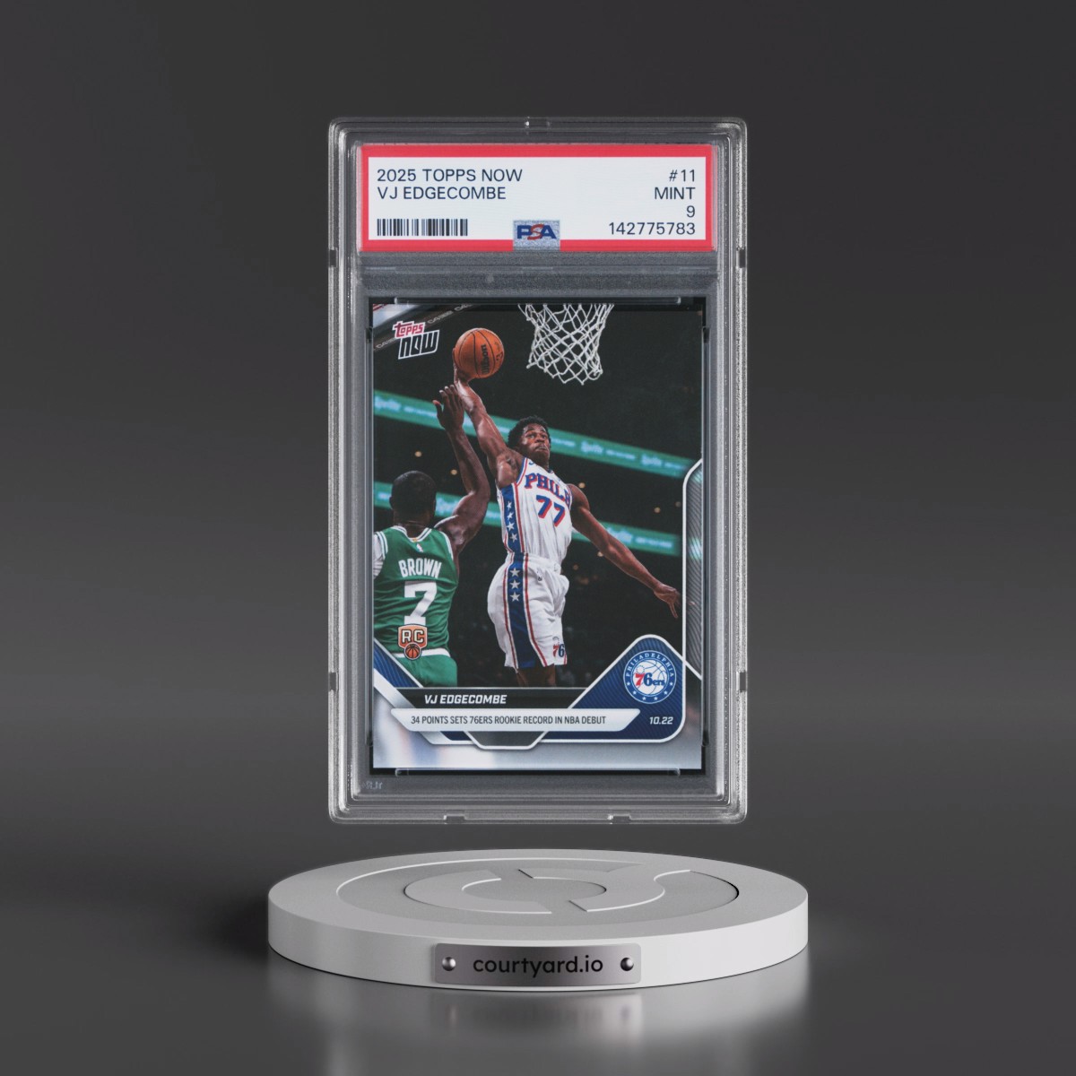 2025 Topps Now #11 VJ Edgecombe (PSA 9 MINT)