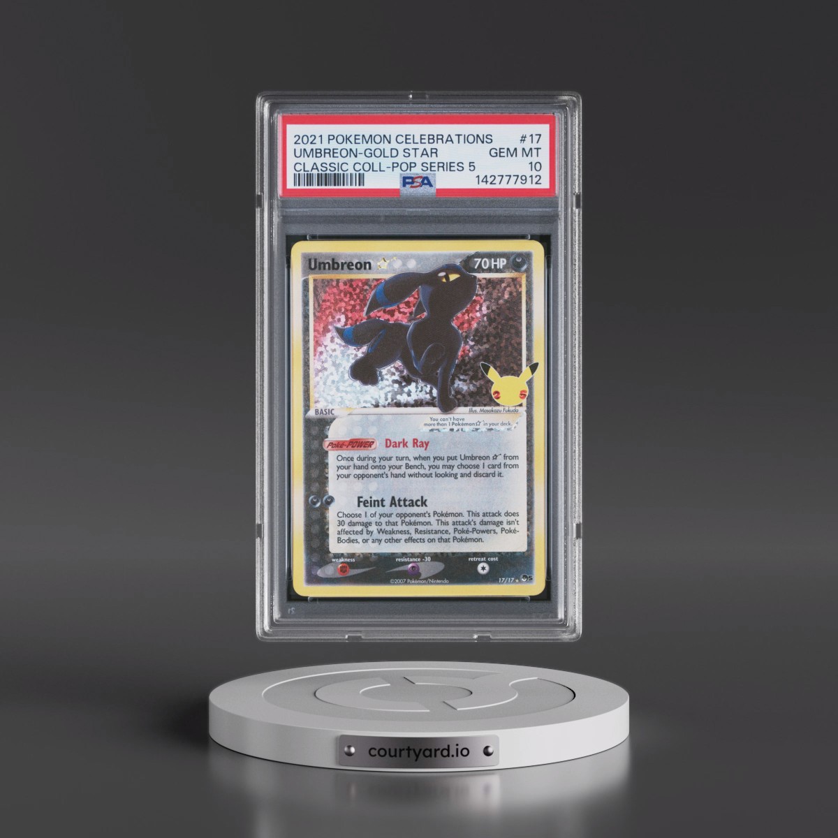 2021 Pokémon Celebrations Classic Collection #17 Umbreon-Gold Star (PSA 10 GEM MINT)