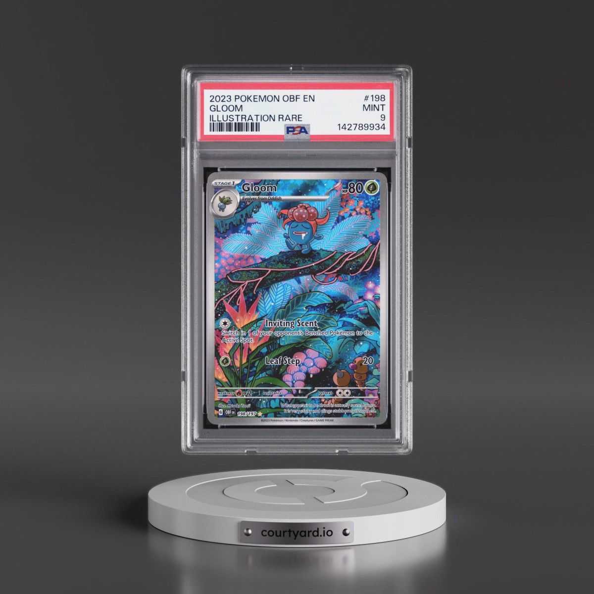 2023 Pokémon Obf EN-Obsidian Flames #198 Gloom - Illustration Rare (PSA 9 MINT)