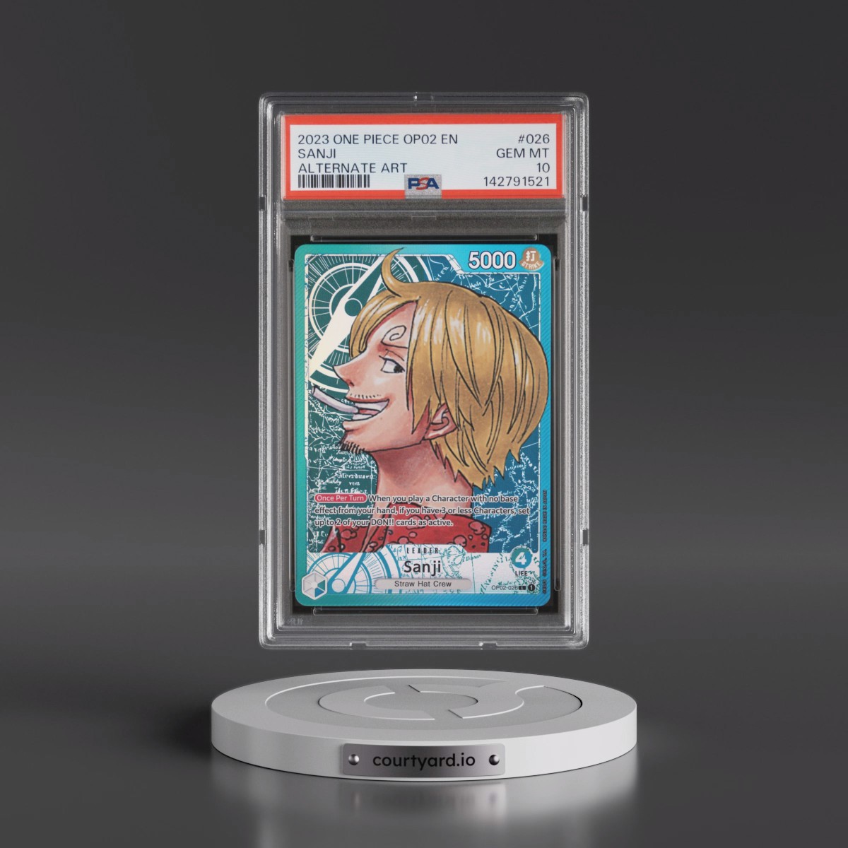 2023 One Piece OP02-Paramount War #026 Sanji - Alternate Art (PSA 10 GEM MINT)