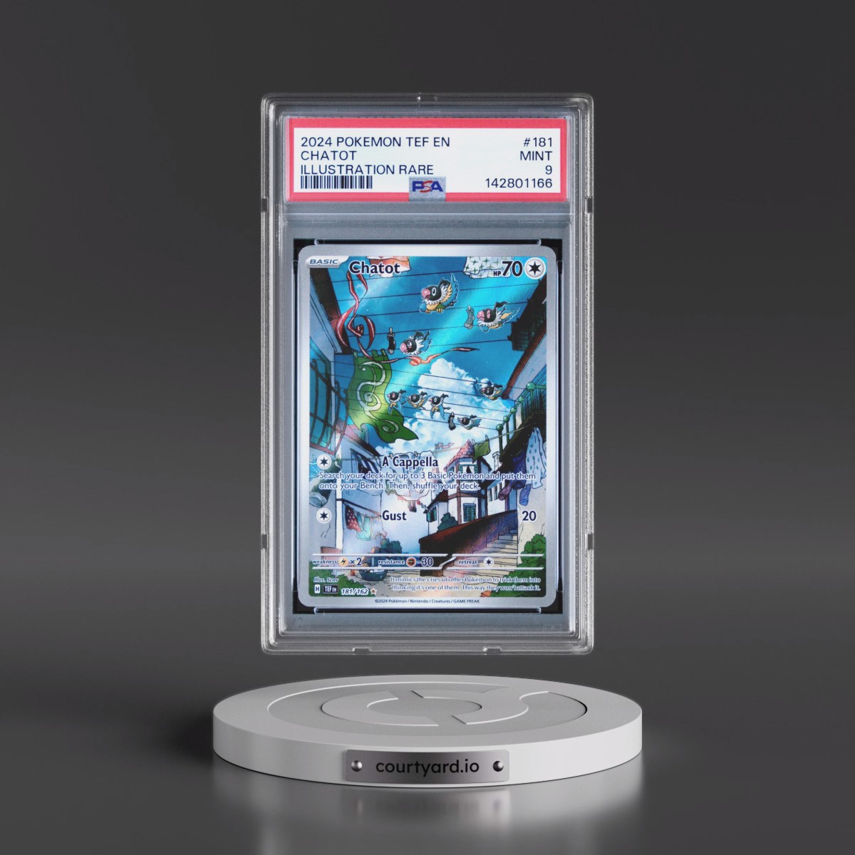 2024 Pokémon Tef EN-Temporal Forces #181 Chatot - Illustration Rare (PSA 9 MINT)