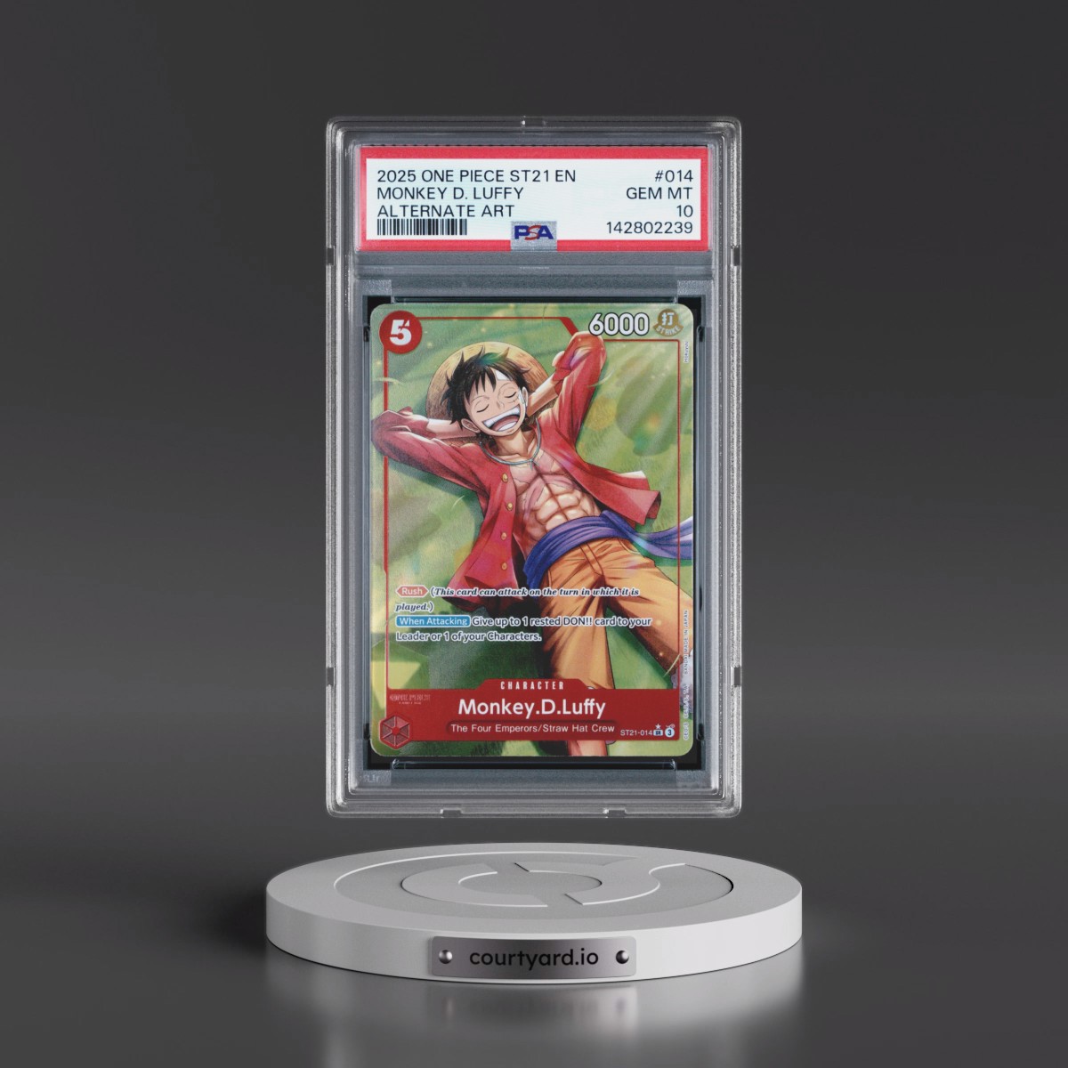 2025 One Piece Starter Deck ST21-EX Gear 5 #014 Monkey D. Luffy - Alternate Art (PSA 10 GEM MINT)