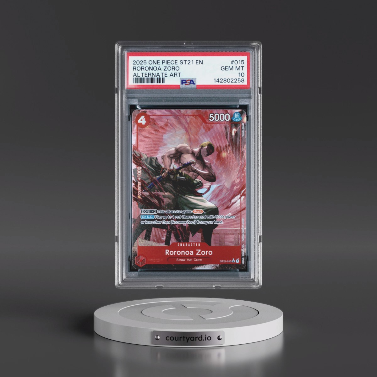 2025 One Piece Starter Deck ST21-EX Gear 5 #015 Roronoa Zoro - Alternate Art (PSA 10 GEM MINT)