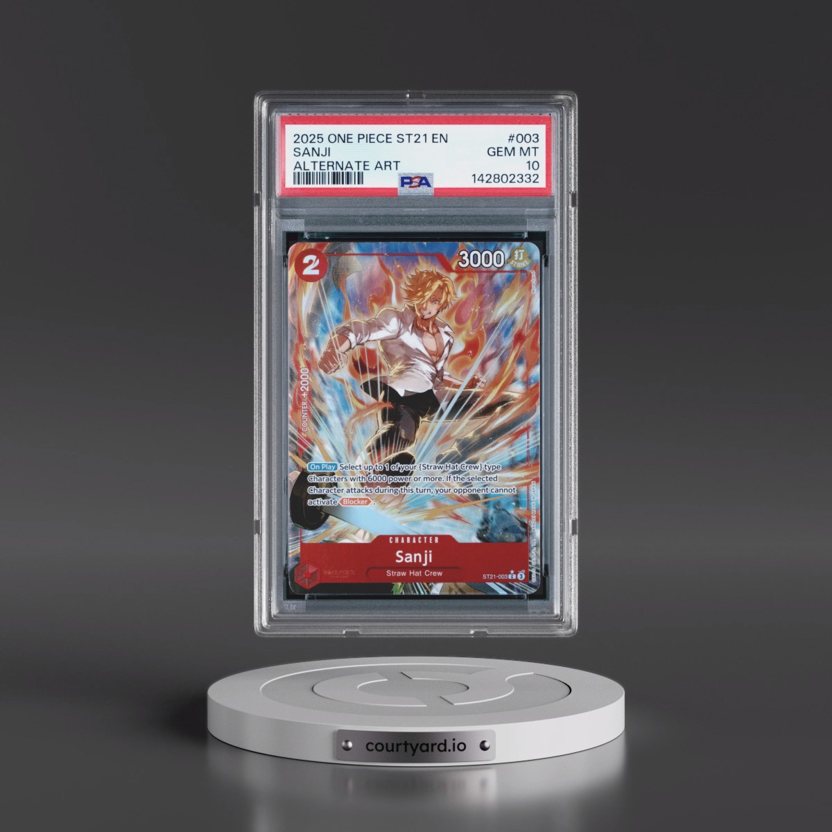 2025 One Piece Starter Deck ST21-EX Gear 5 #003 Sanji - Alternate Art (PSA 10 GEM MINT)
