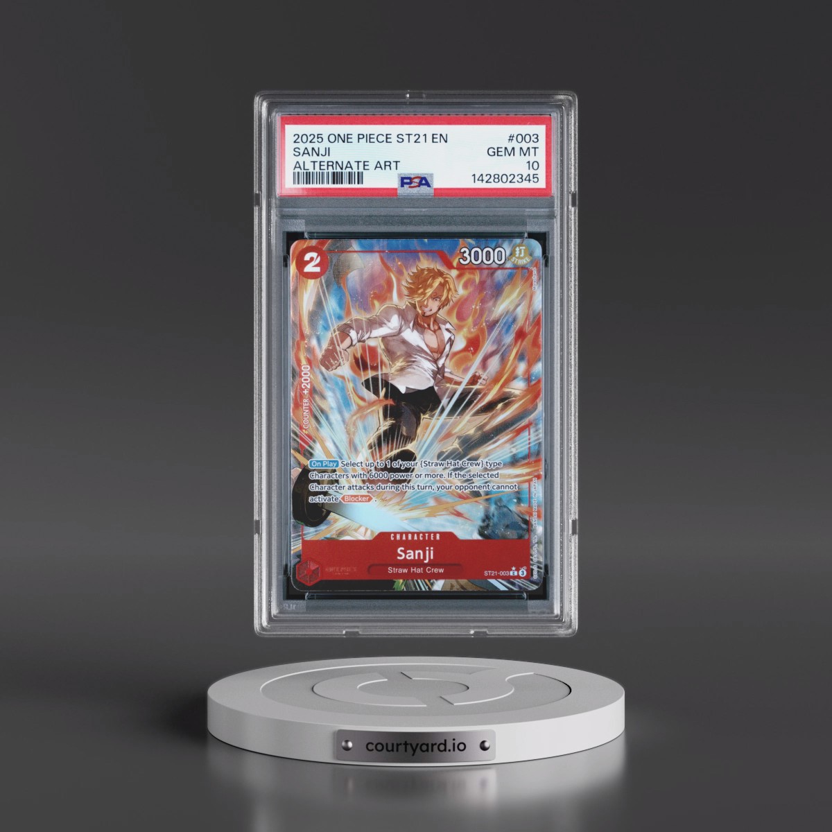 2025 One Piece Starter Deck ST21-EX Gear 5 #003 Sanji - Alternate Art (PSA 10 GEM MINT)