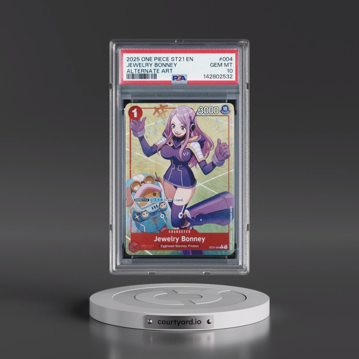 2025 One Piece Starter Deck ST21-EX Gear 5 #004 Jewelry Bonney - Alternate Art (PSA 10 GEM MINT)