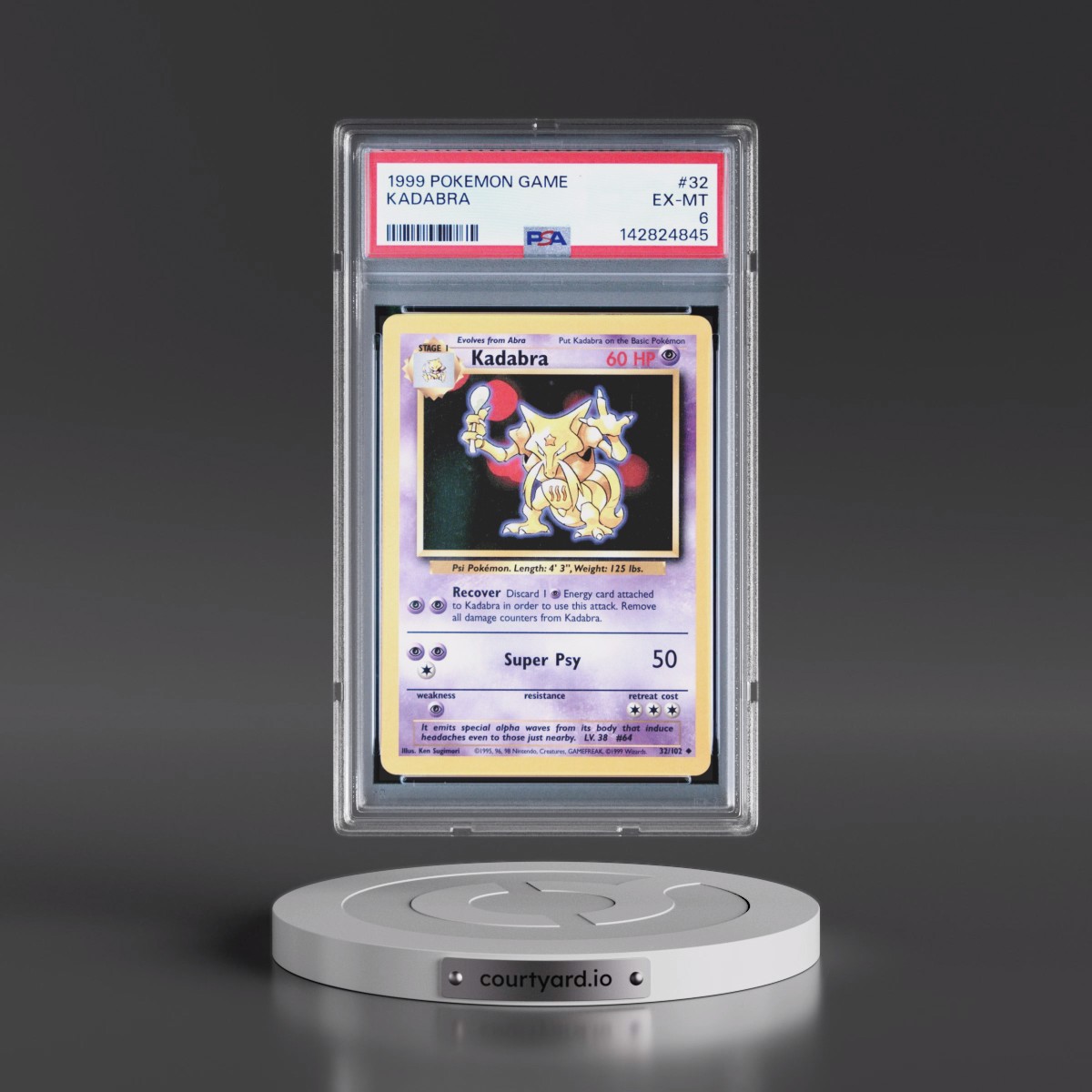 1999 Pokémon Game #32 Kadabra (PSA 6 EX-MT)