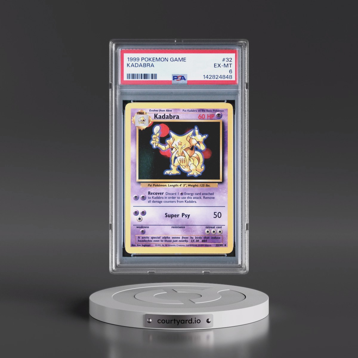 1999 Pokémon Game #32 Kadabra (PSA 6 EX-MT)
