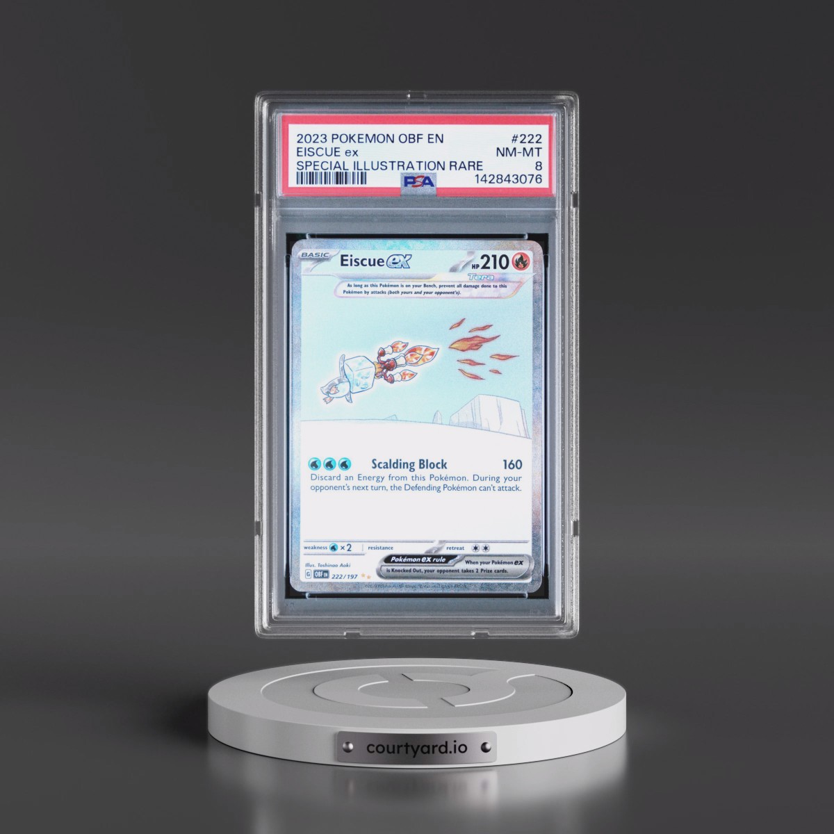 2023 Pokémon Obf EN-Obsidian Flames #222 Eiscue EX - Holo Special Illustration Rare (PSA 8 NM-MT)