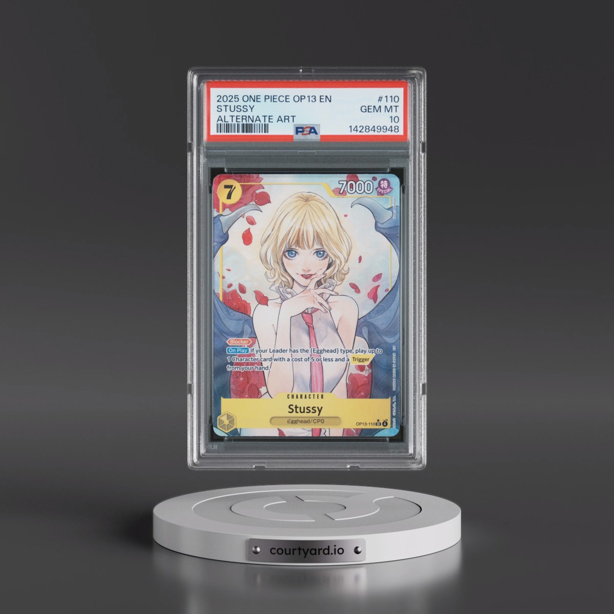 2025 One Piece OP13-Carrying on His Will #110 Stussy - Alternate Art (PSA 10 GEM MINT)