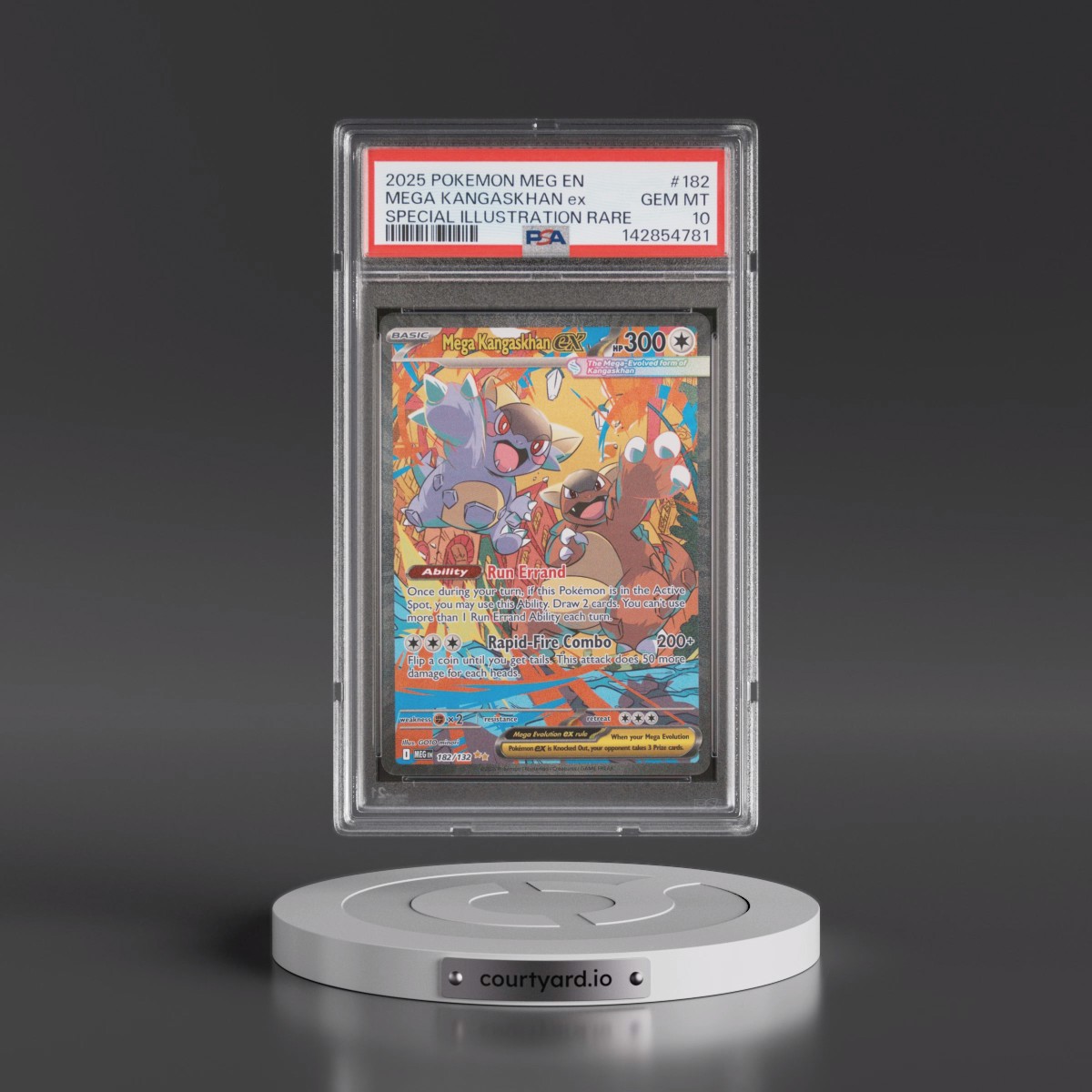 2025 Pokémon Meg EN-Mega Evolution #182 Mega Kangaskhan EX - Holo Special Illustration Rare (PSA 10 GEM MINT)