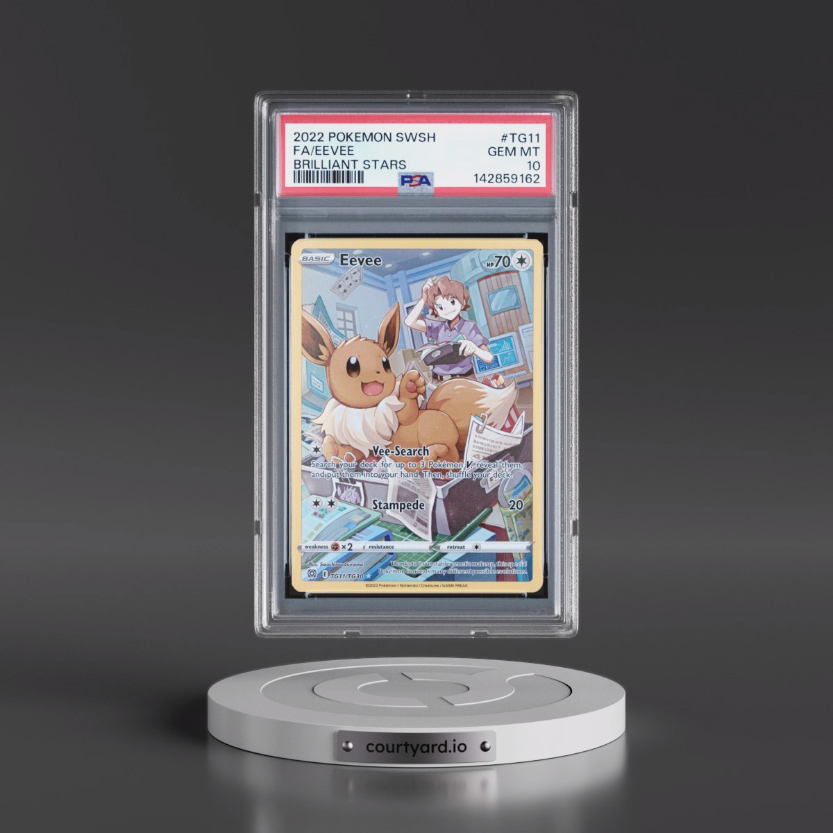2022 Pokémon Sword & Shield Brilliant Stars #TG11 Eevee - Full Art (PSA 10 GEM MINT)