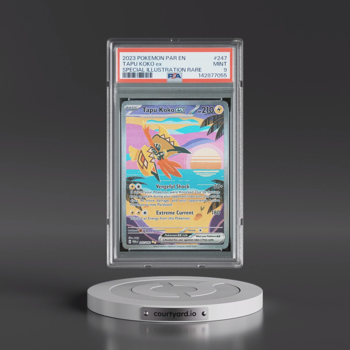 2023 Pokémon Par EN-Paradox Rift #247 Tapu Koko EX - Holo Special Illustration Rare (PSA 9 MINT)