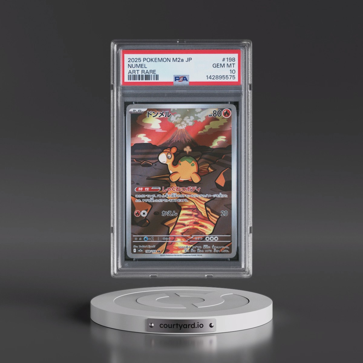 2025 Pokémon M2a-Mega Dream EX #198 Numel - Art Rare (PSA 10 GEM MINT)