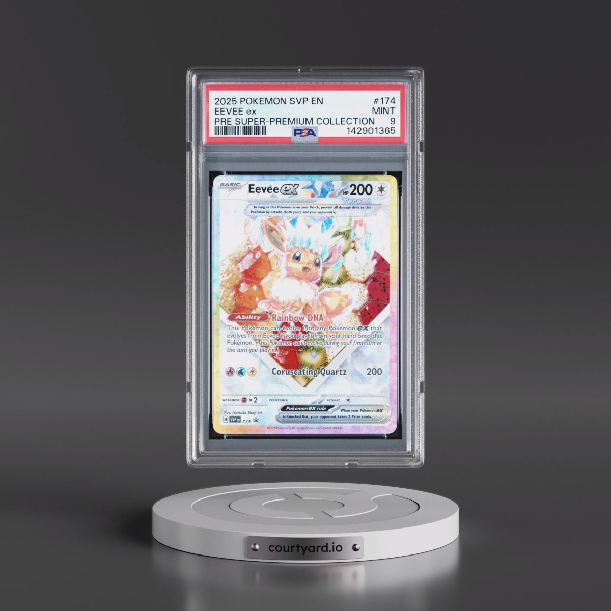 2025 Pokémon Svp EN-SV Black Star Promo #174 Eevee EX - Holo Prismatic Evolutions Super-Premium Collection (PSA 9 MINT)