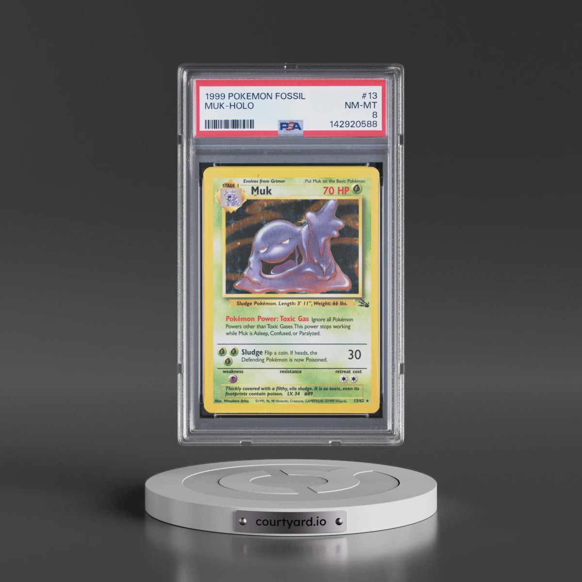 1999 Pokémon Fossil #13 Muk - Holo (PSA 8 NM-MT)