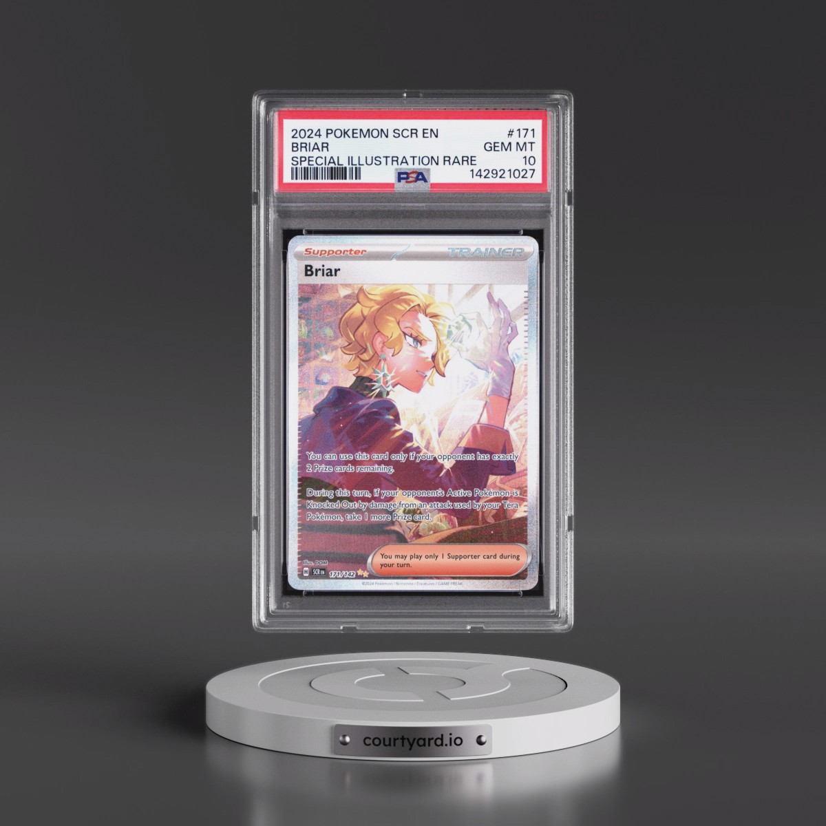 2024 Pokémon Scr EN-Stellar Crown #171 Briar - Special Illustration Rare (PSA 10 GEM MINT)