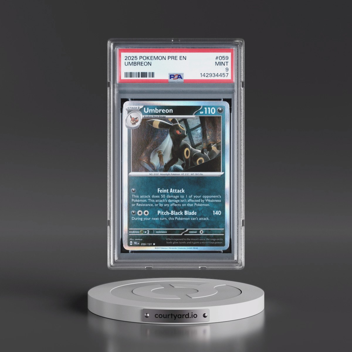 2025 Pokémon Pre EN-Prismatic Evolutions #059 Umbreon (PSA 9 MINT)
