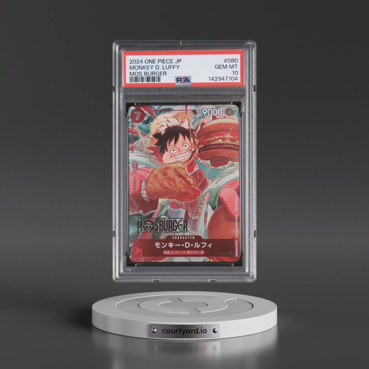 2024 One Piece Japanese Promos #080 Monkey D. Luffy - Mos Burger (PSA 10 GEM MINT)