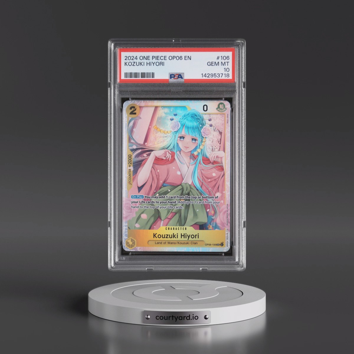 2024 One Piece OP06-Wings of the Captain #106 Kozuki Hiyori (PSA 10 GEM MINT)