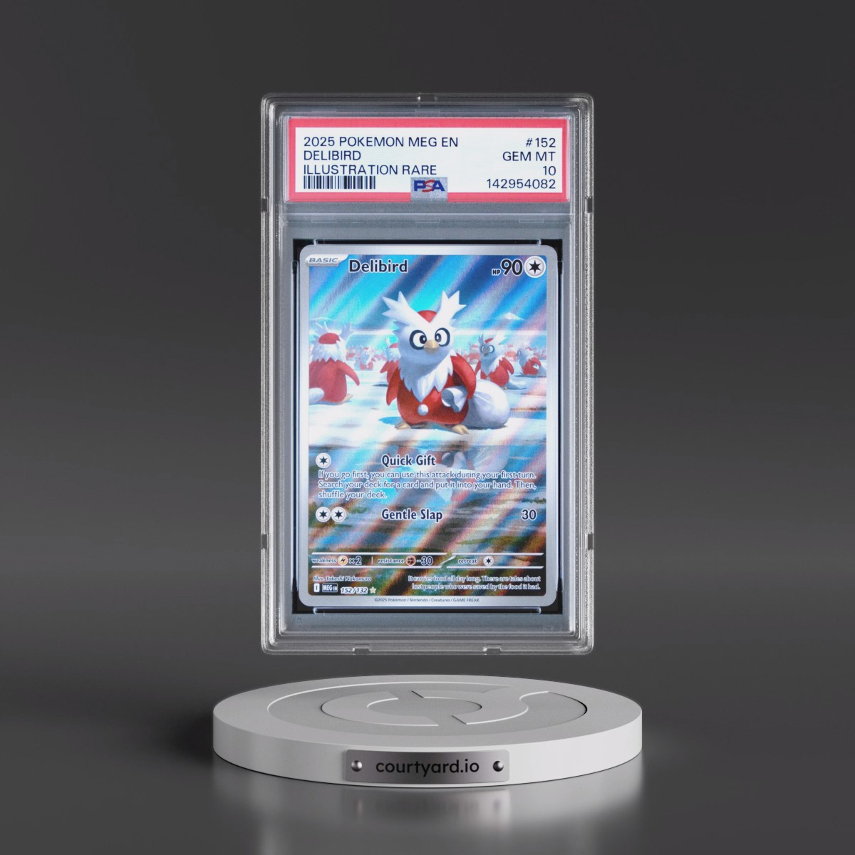 2025 Pokémon Meg EN-Mega Evolution #152 Delibird - Illustration Rare (PSA 10 GEM MINT)