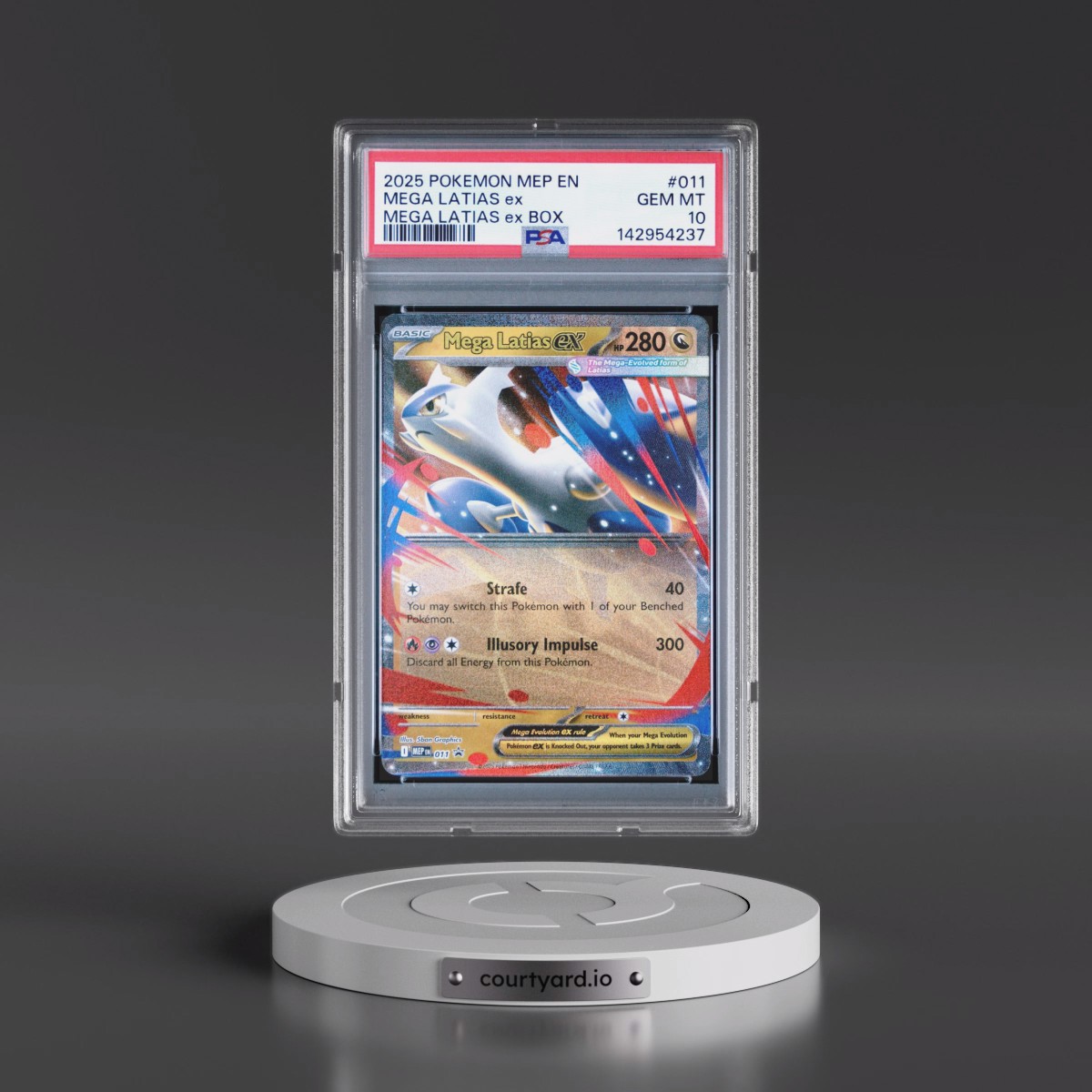 2025 Pokémon Mep EN-Me Black Star Promo #011 Mega Latias EX - Holo Mega Latias EX Box (PSA 10 GEM MINT)