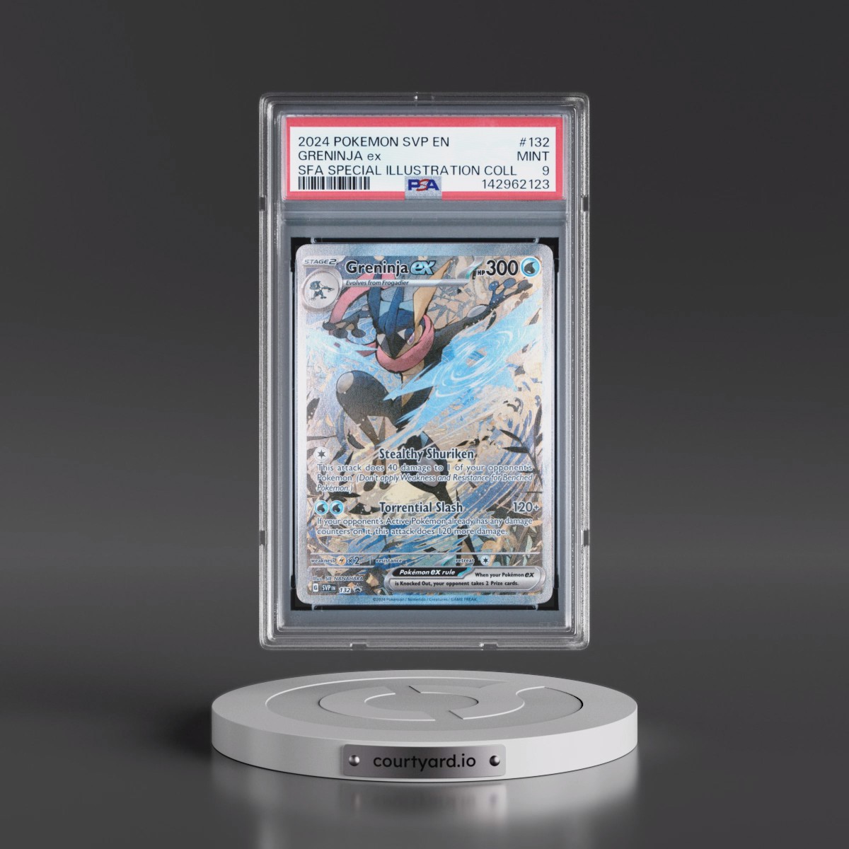 2024 Pokémon Svp EN-SV Black Star Promo #132 Greninja EX - Holo Shrouded Fable Special Illustration Collection (PSA 9 MINT)