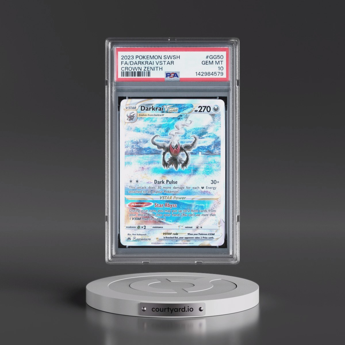 2023 Pokémon Sword and Shield Crown Zenith #GG50 Darkrai Vstar - Full Art (PSA 10 GEM MINT)