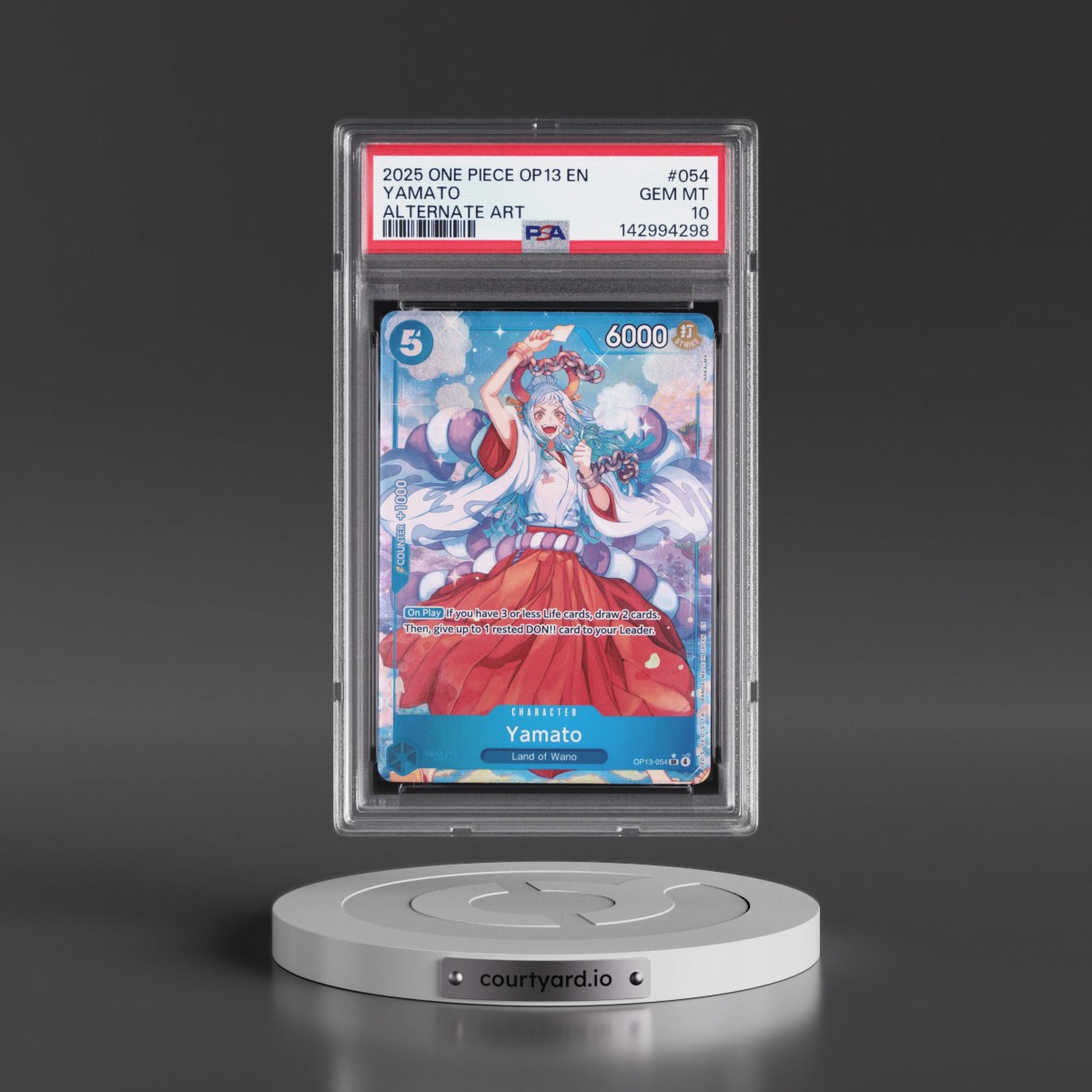 2025 One Piece OP13-Carrying on His Will #054 Yamato - Alternate Art (PSA 10 GEM MINT)
