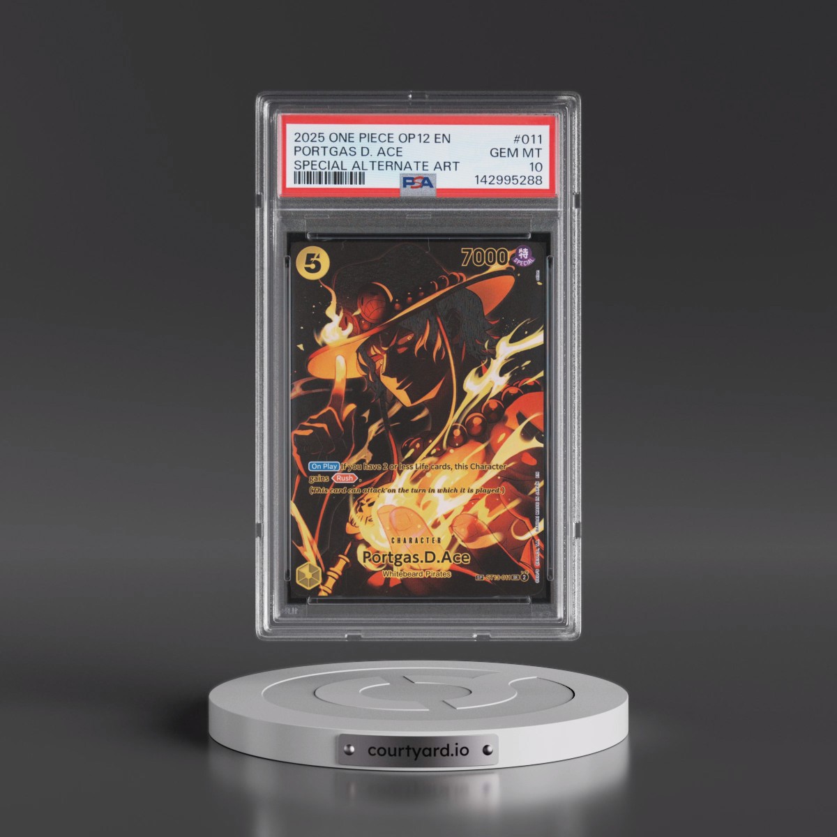 2025 One Piece OP12-Legacy of the Master #011 Portgas D. Ace - Special Alternate Art (PSA 10 GEM MINT)