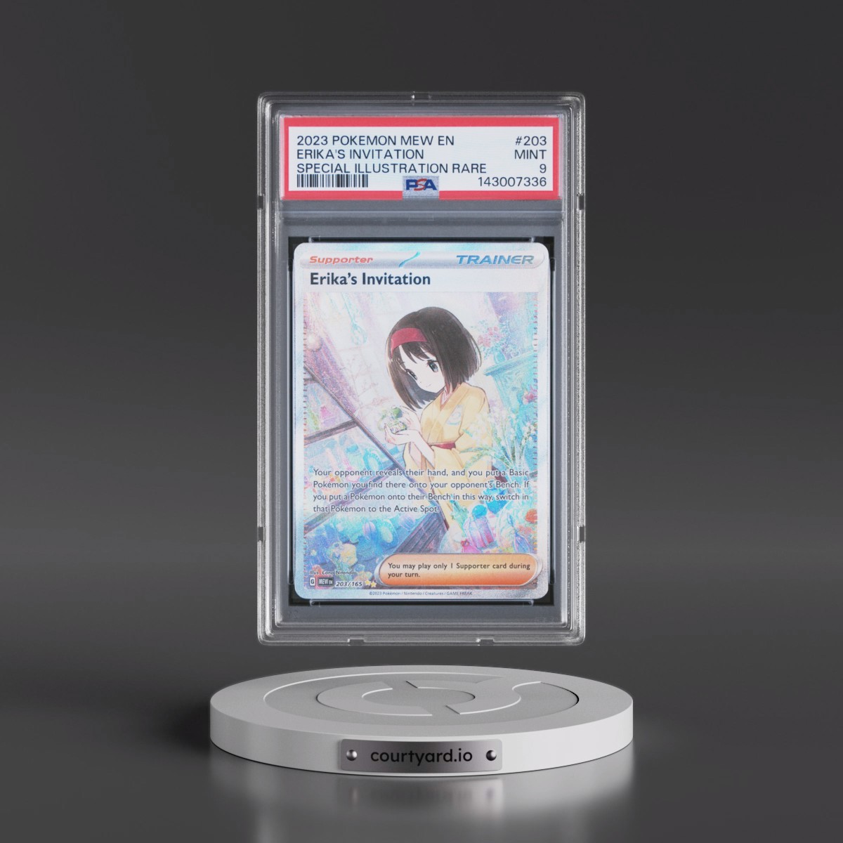 2023 Pokémon Mew EN-151 #203 Erika's Invitation - Special Illustration Rare (PSA 9 MINT)
