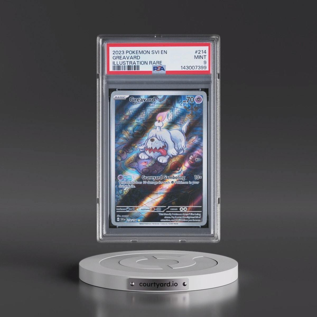 2023 Pokémon Svi EN-Scarlet & Violet #214 Greavard - Illustration Rare (PSA 9 MINT)