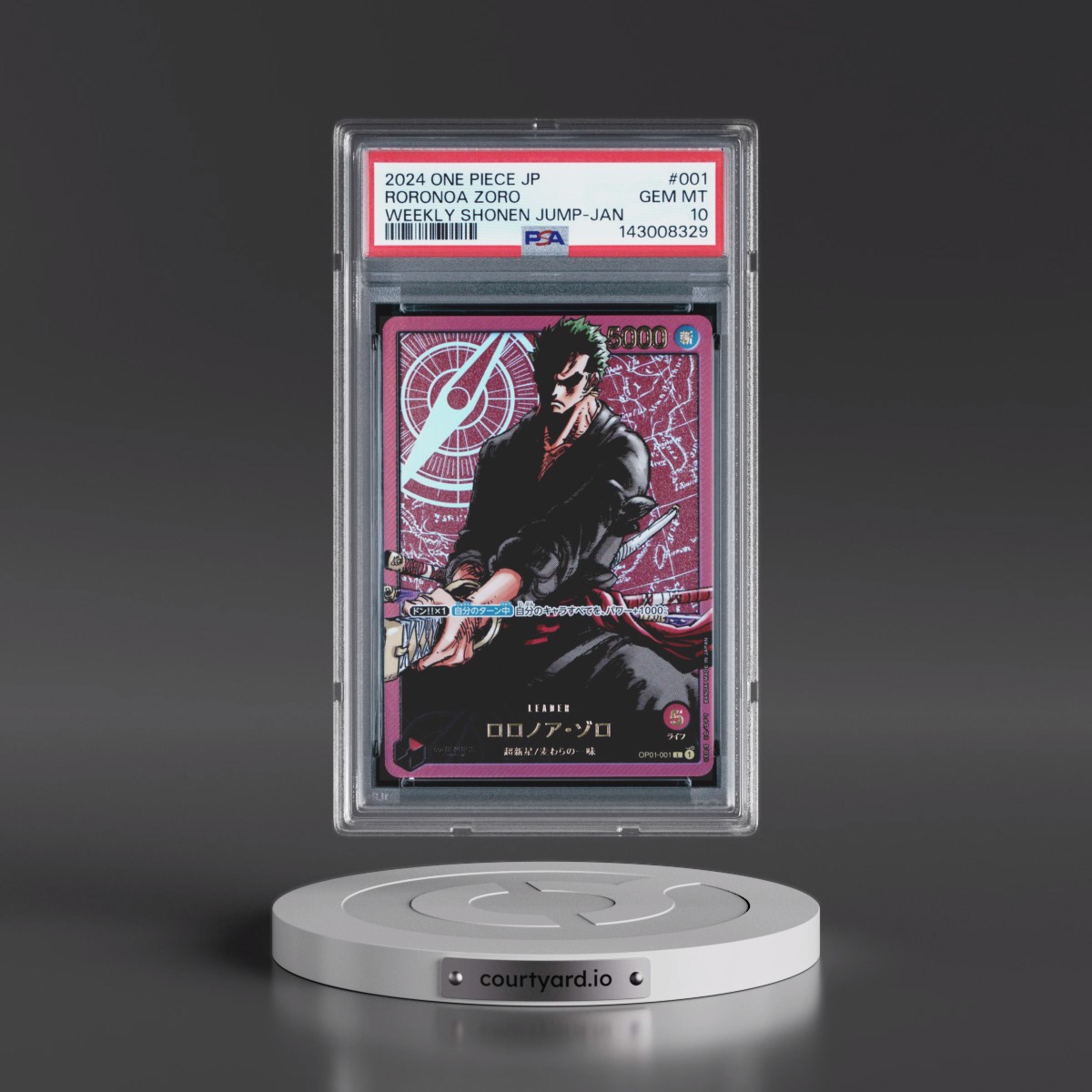 2024 One Piece Japanese Promos #001 Roronoa Zoro - Weekly Shonen Jump-January (PSA 10 GEM MINT)