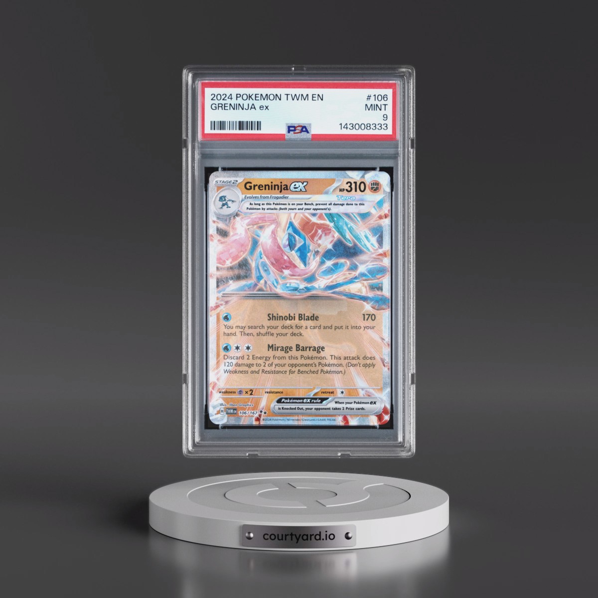 2024 Pokémon Twm EN-Twilight Masquerade #106 Greninja EX - Holo (PSA 9 MINT)
