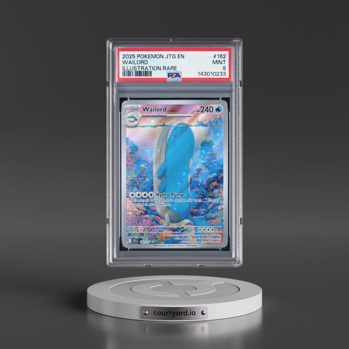 2025 Pokémon Jtg EN-Journey Together #162 Wailord - Illustration Rare (PSA 9 MINT)
