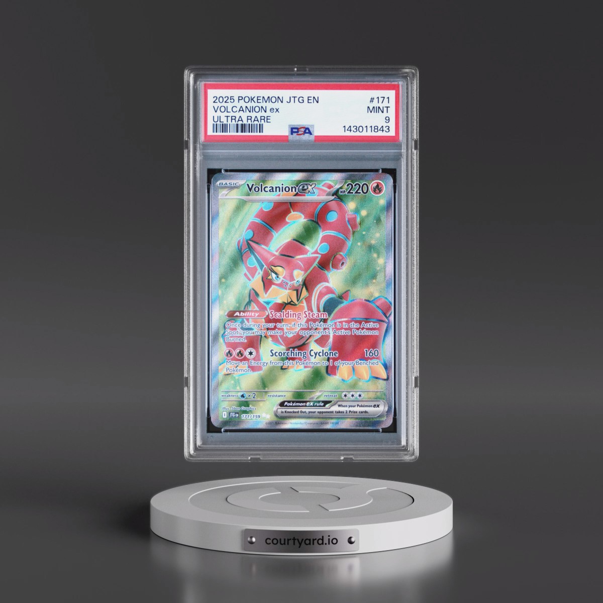 2025 Pokémon Jtg EN-Journey Together #171 Volcanion EX - Holo Ultra Rare (PSA 9 MINT)
