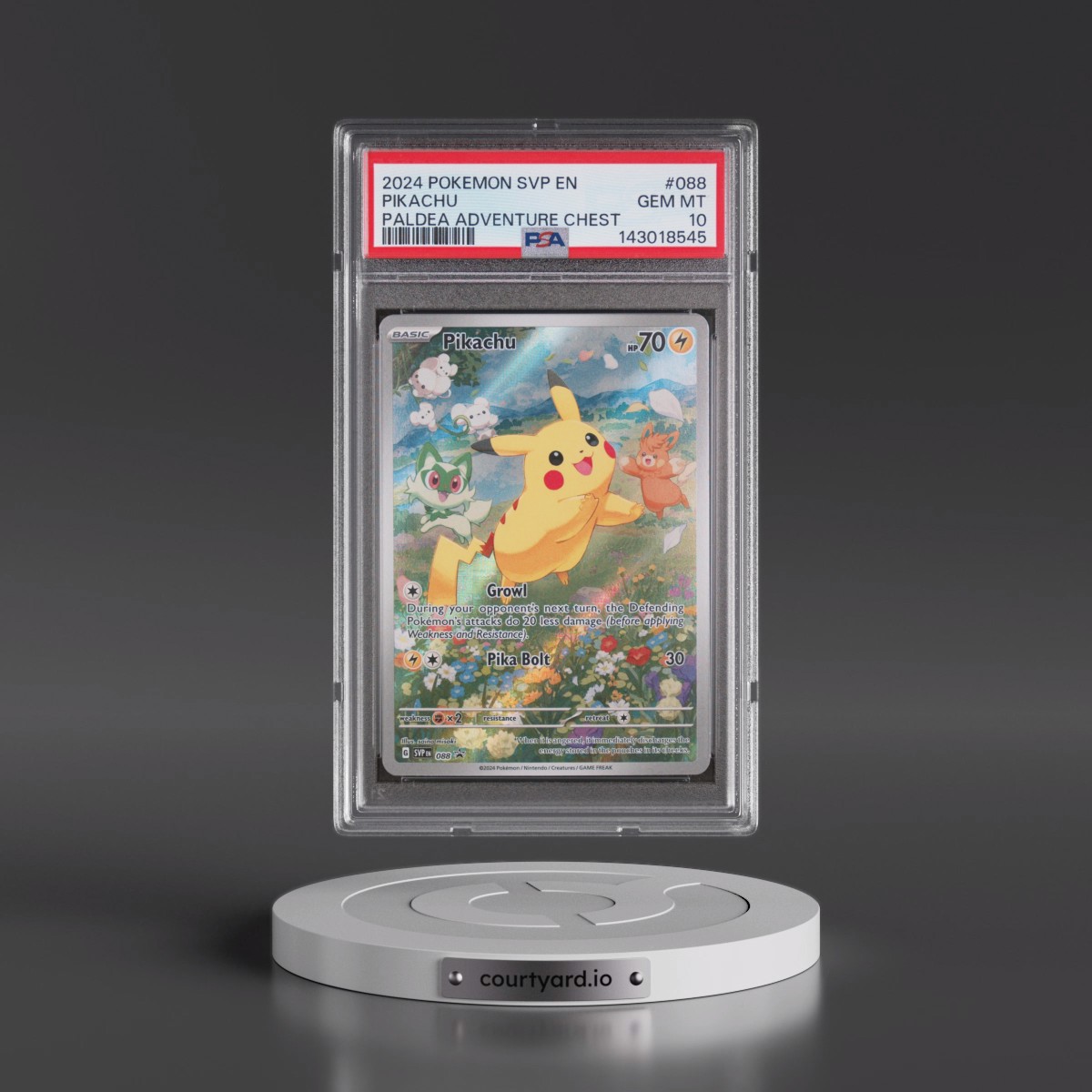 2024 Pokémon Svp EN-SV Black Star Promo #088 Pikachu - Paldea Adventure Chest (PSA 10 GEM MINT)