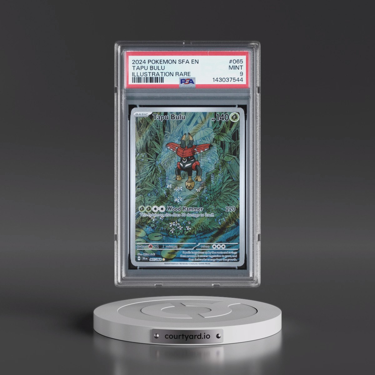 2024 Pokémon Sfa EN-Shrouded Fable #065 Tapu Bulu - Illustration Rare (PSA 9 MINT)