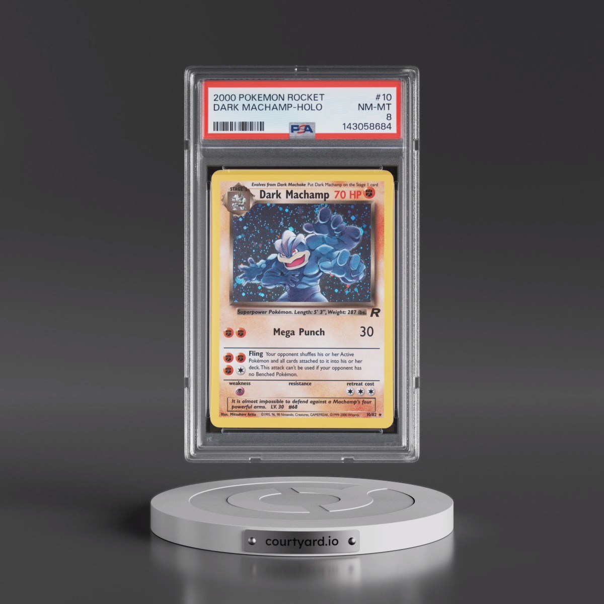 2000 Pokémon Rocket #10 Dark Machamp - Holo (PSA 8 NM-MT)