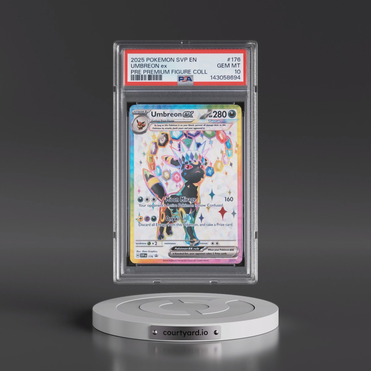 2025 Pokémon Svp EN-SV Black Star Promo #176 Umbreon EX - Holo Prismatic Evolutions Premium Figure Collection (PSA 10 GEM MINT)