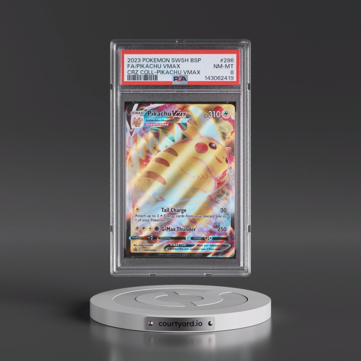 2023 Pokémon Swsh Black Star Promo #286 Pikachu Vmax - Full Art Crown Zenith Collections-Pikachu Vmax (PSA 8 NM-MT)