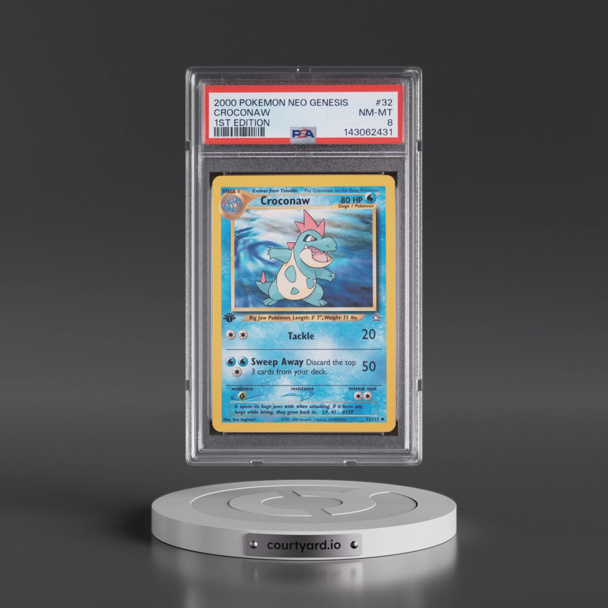 2000 Pokémon Neo Genesis #32 Croconaw - 1st Edition (PSA 8 NM-MT)