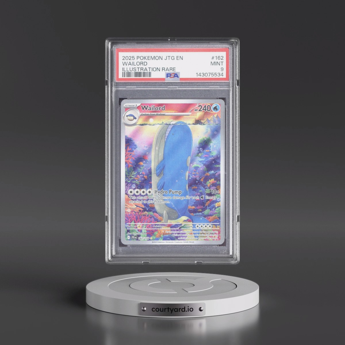 2025 Pokémon Jtg EN-Journey Together #162 Wailord - Illustration Rare (PSA 9 MINT)