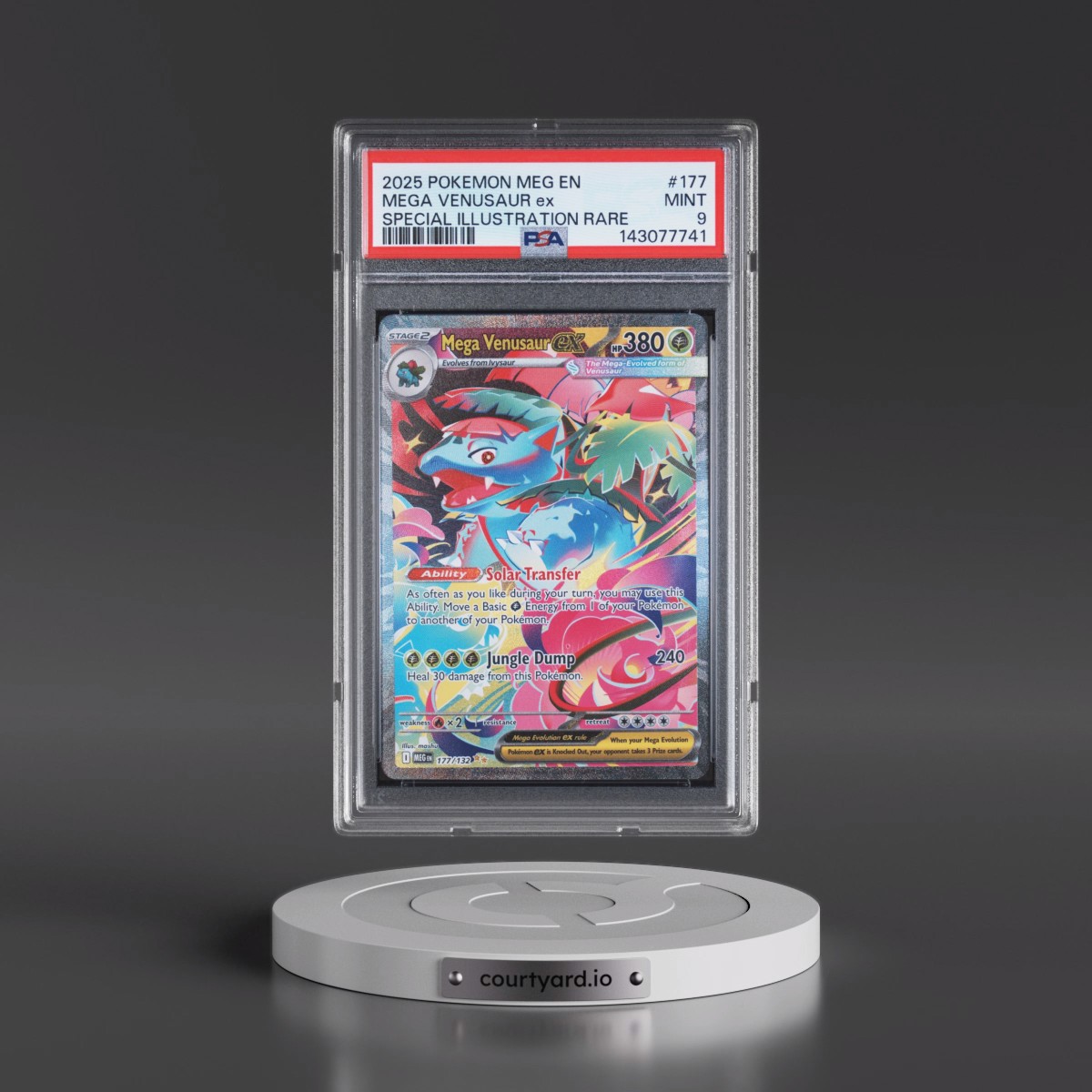 2025 Pokémon Meg EN-Mega Evolution #177 Mega Venusaur EX - Holo Special Illustration Rare (PSA 9 MINT)